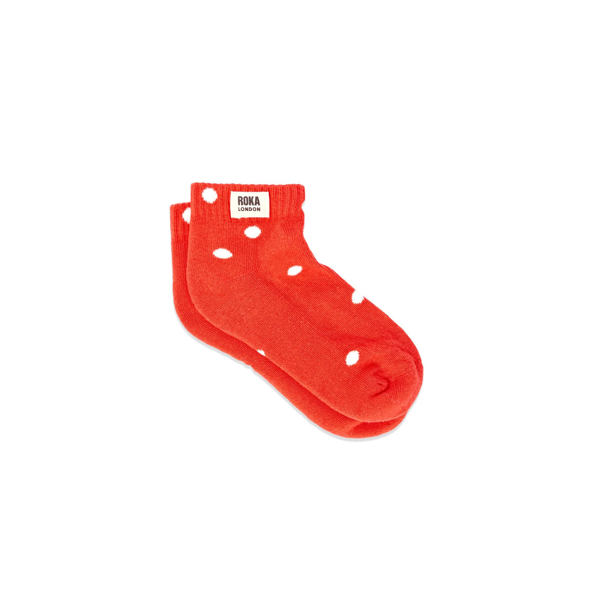 Roka Wembley Ankle Socks for Kids: Spicy Orange Dot at Bibelot Leek UK Stockist