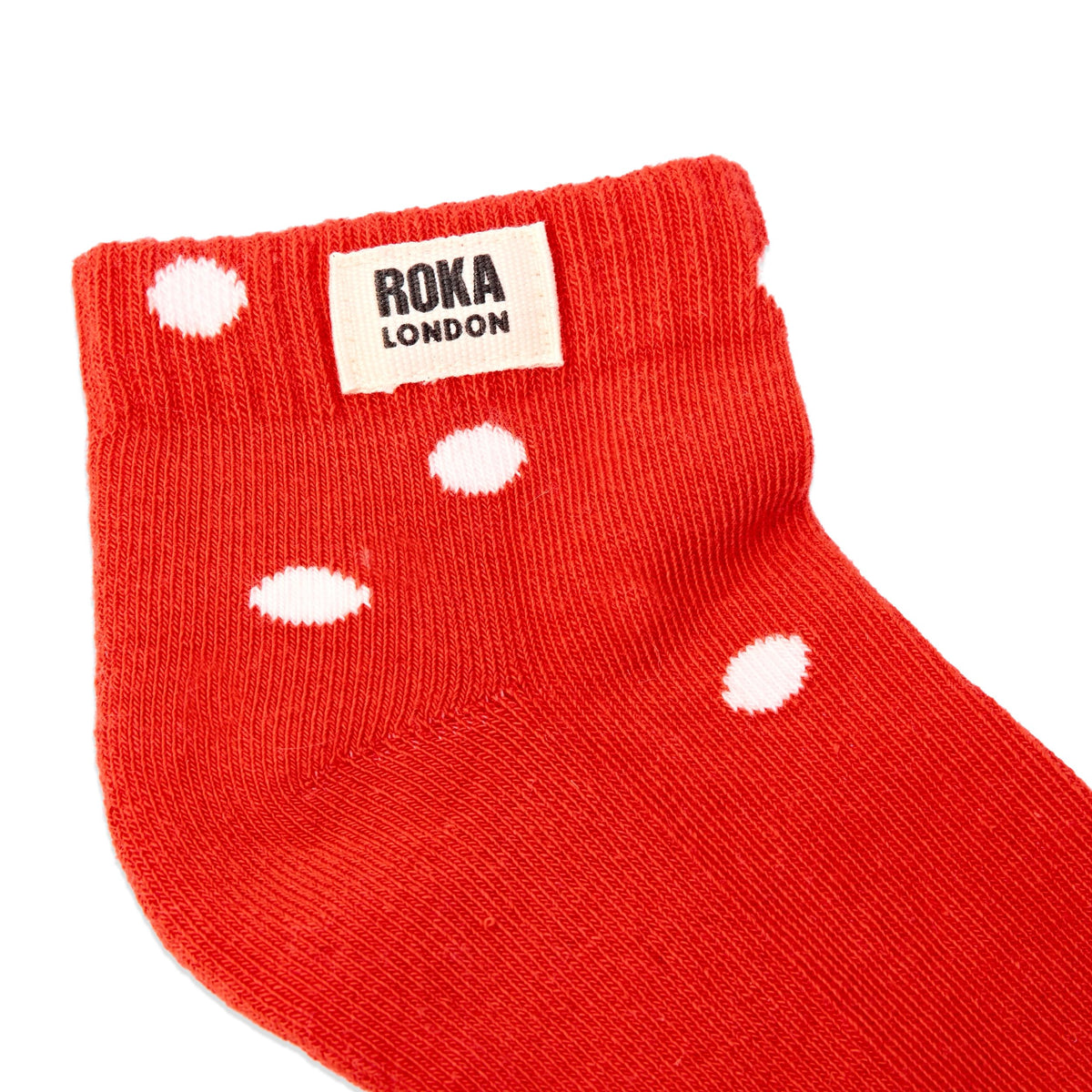 Roka Wembley Ankle Socks for Kids: Spicy Orange Dot at Bibelot Leek UK Stockist