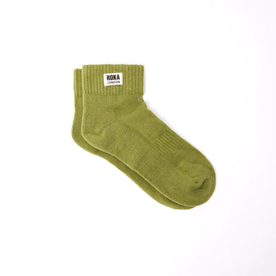 Roka Wembley Ankle Socks for Men: Avocado at Bibelot Leek