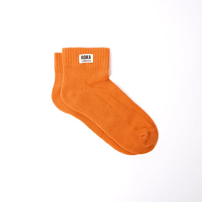 Roka Wembley Ankle Socks for Men: Burnt Orange at Bibelot Leek