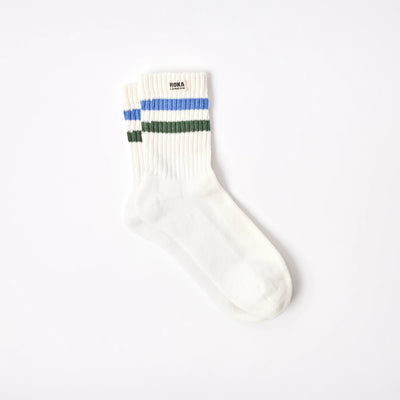 Roka Windsor Stripe Crew Socks for Men Bibelot Leek Staffordshire UK