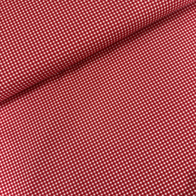 Close-up of red and white checkered fabric