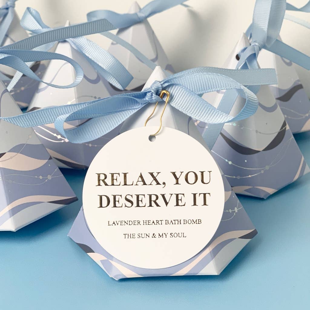 Relax You Deserve It Lavender Heart Shaped Bath Bomb