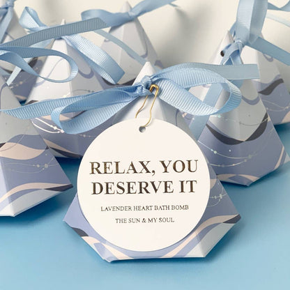 Relax You Deserve It Lavender Heart Shaped Bath Bomb