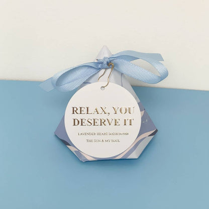 Relax You Deserve It Lavender Heart Shaped Bath Bomb