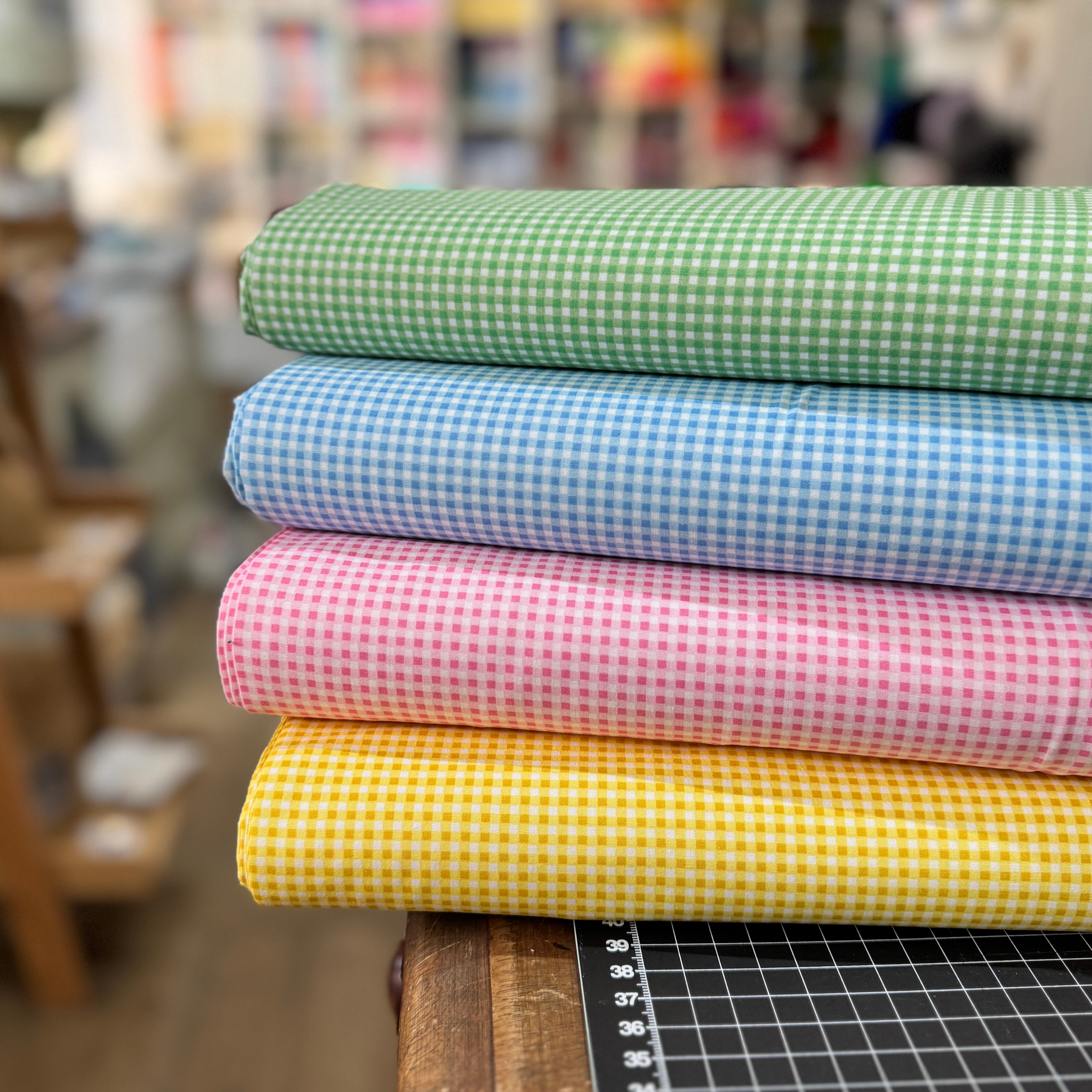 Rose & Hubble Gingham Cotton Poplin Fabric at Bibelot