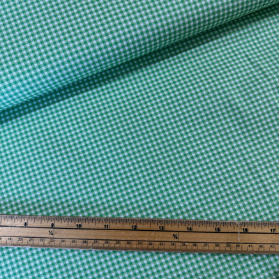 Mint Rose & Hubble Gingham Cotton Poplin Fabric at Bibelot