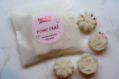 Rose Oud Wax Melts - Luxury Soy Candle at Bibelot Leek