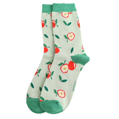 Miss Sparrow Apples Socks Green at Bibelot Leek