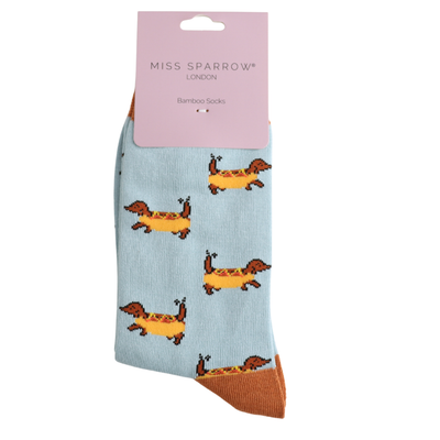 Miss Sparrow Hot Dogs Socks Duck Egg at Bibelot Leek