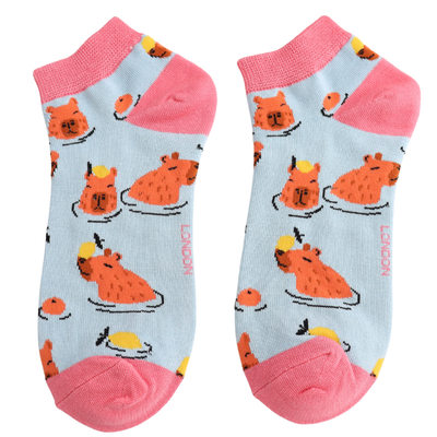 Miss Sparrow Capybara Trainer Socks Powder Blue at Bibelot Leek