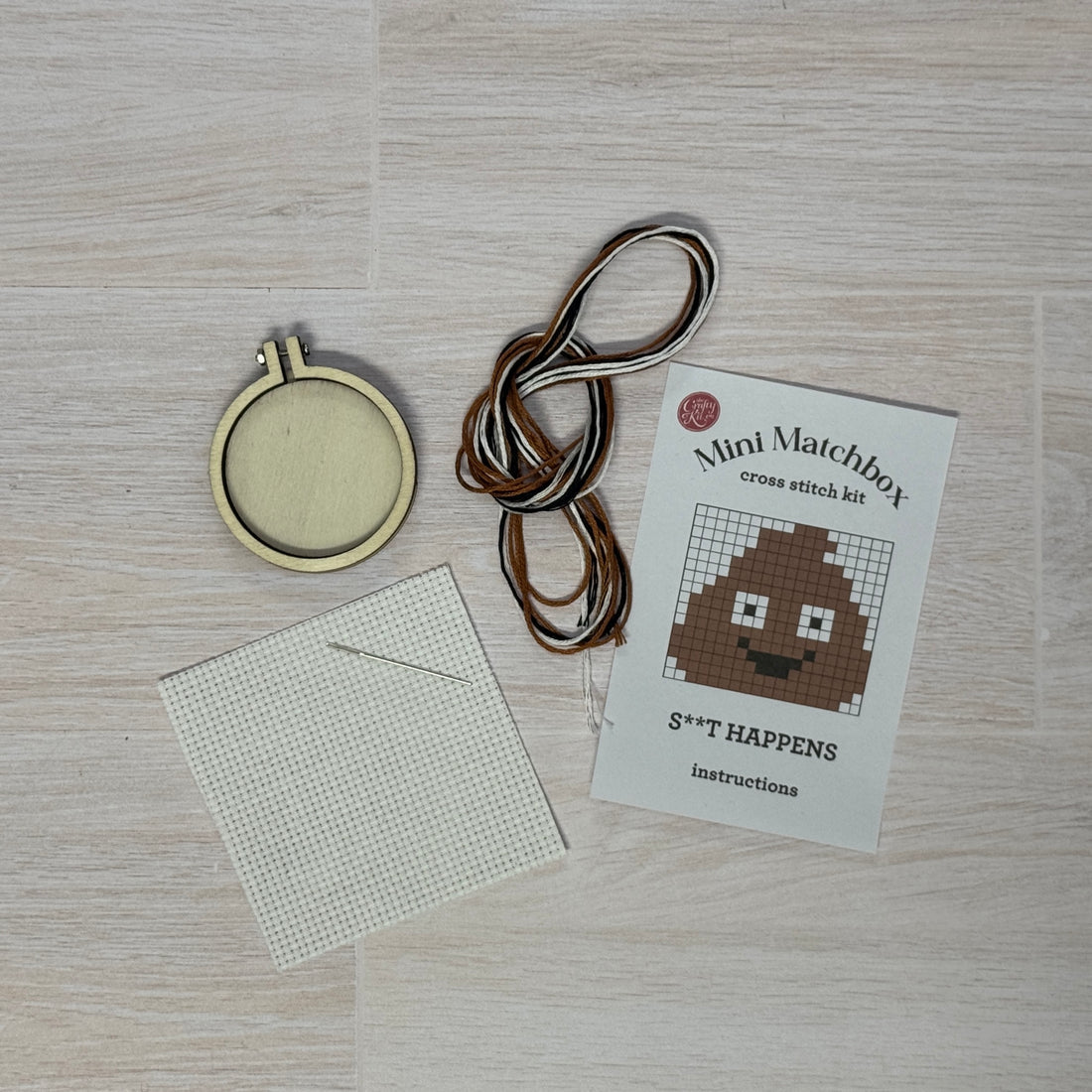 'S**t happens!' Mini Matchbox Cross Stitch Kit