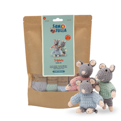 Sam & Julia The Mouse Mansion Crochet Kit - The Triplets UK Stockist