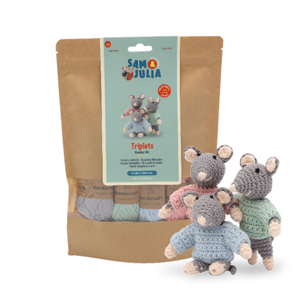 Sam & Julia The Mouse Mansion Crochet Kit - The Triplets UK Stockist