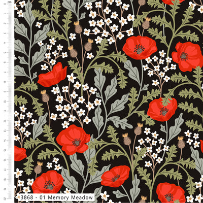 Silent Solace - Memory Meadow 3867-01 Cotton Fabric at Bibelot Leek