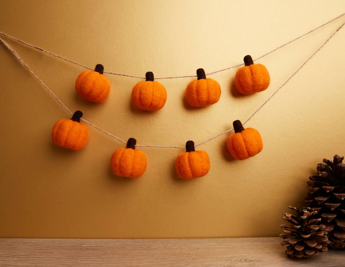 Simply Make Needle Felting Kit - Pumpkin Garland at Bibelot Leek UK Stockist