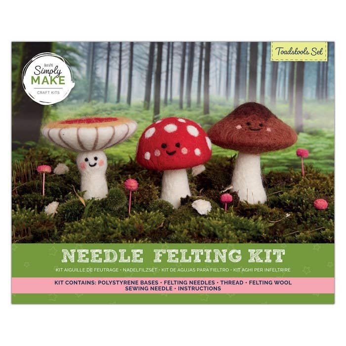Simply Make Needle Felting Kit, Toadstools Set