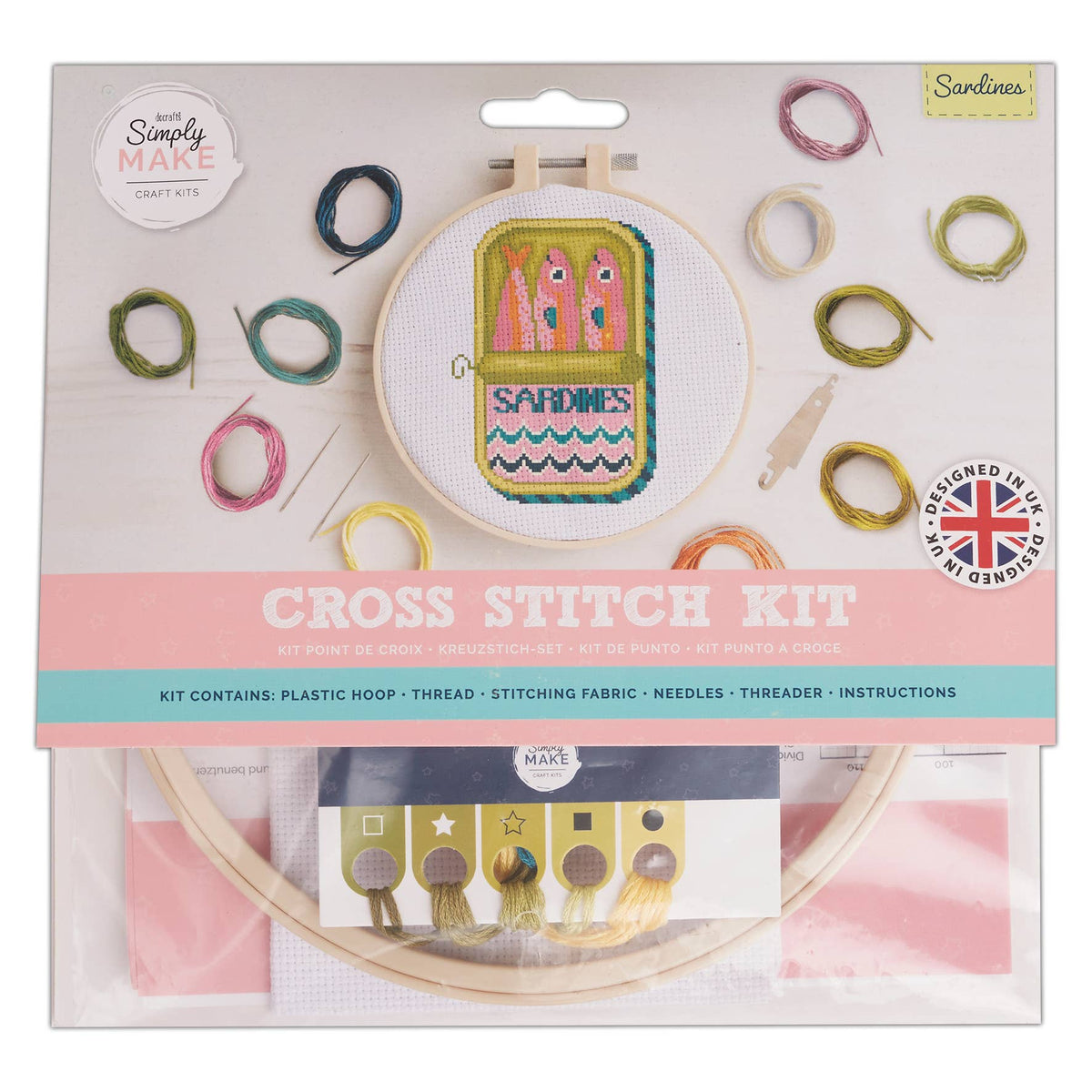 Simply Make Sardines Cross Stitch Kit  at Bibelot Leek UK Stockist