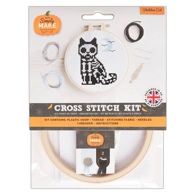 Skeleton Cat Cross Stitch Kit
