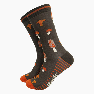 Sock Talk Mushroom Foraging Bamboo Socks in Khaki at Bibelot Leek