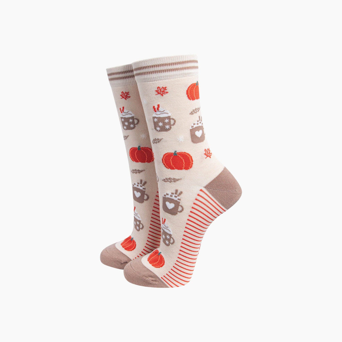 Sock Talk Pumpkin Spice Women's Bamboo Socks in Cream at Bibelot Leek UK Stockist