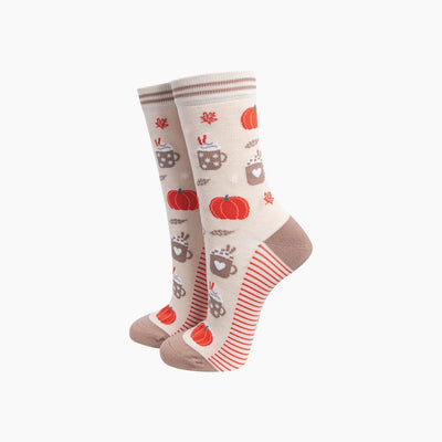 Sock Talk Pumpkin Spice Women's Bamboo Socks in Cream at Bibelot Leek UK Stockist