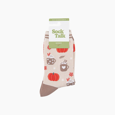 Sock Talk Pumpkin Spice Women's Bamboo Socks in Cream at Bibelot Leek UK Stockist