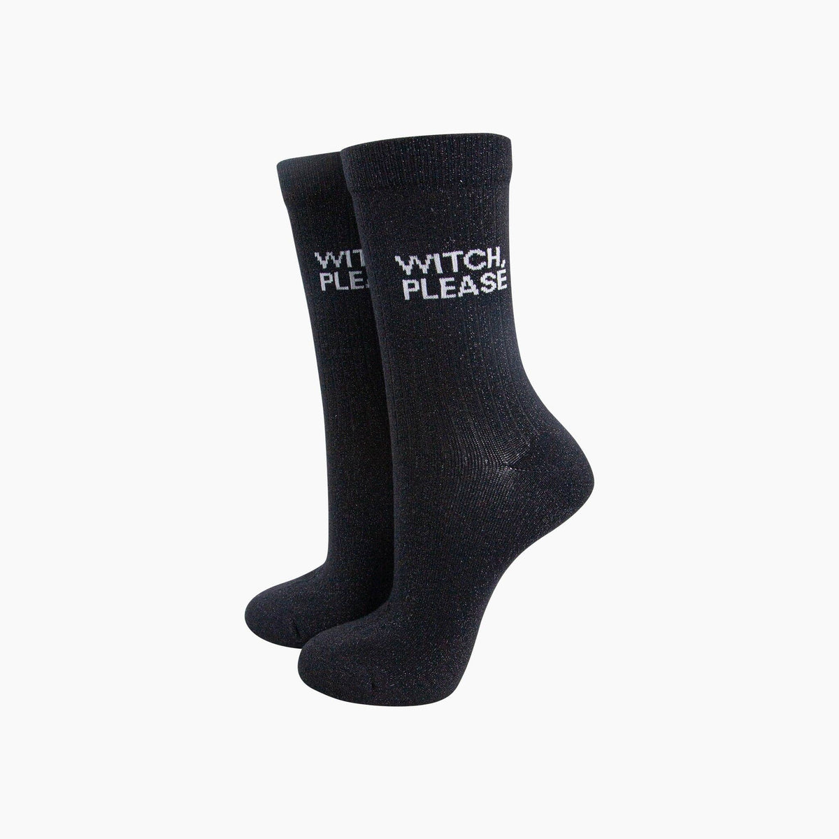 Sock Talk Witch Please Combed Cotton Glitter Socks in Black at Bibelot Leek UK Stockist