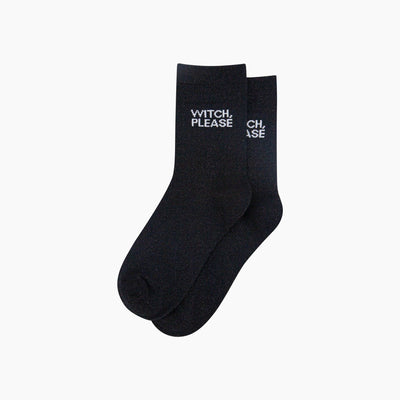 Sock Talk Witch Please Combed Cotton Glitter Socks in Black at Bibelot Leek UK Stockist