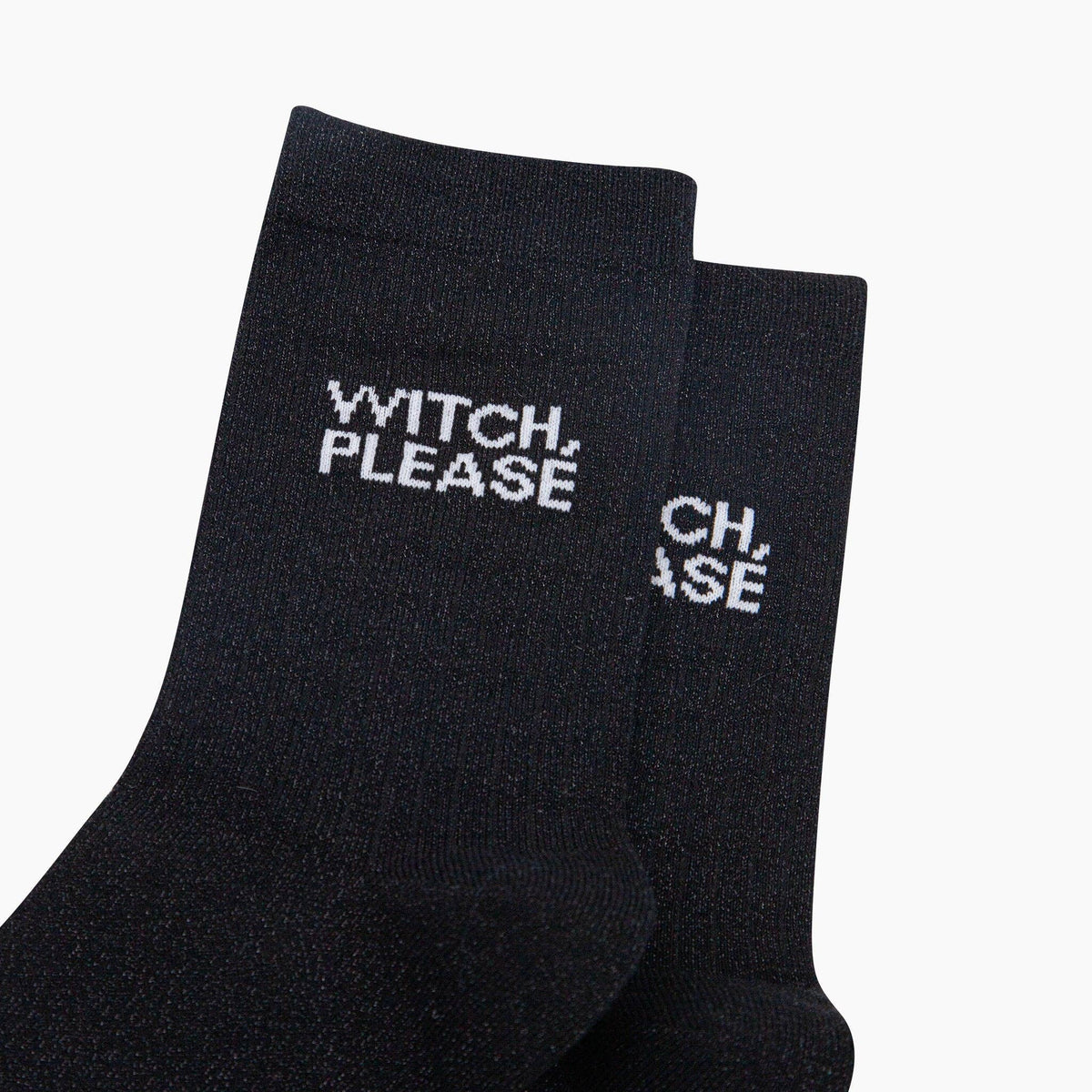Sock Talk Witch Please Combed Cotton Glitter Socks in Black at Bibelot Leek UK Stockist