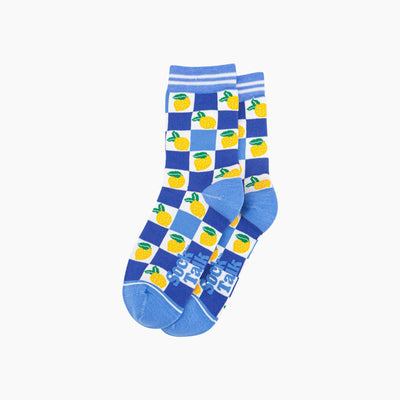 Sock Talk Women's Lemon Checkerboard Bamboo Socks at Bibelot Leek UK Stockist