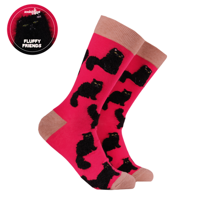 Socktopus Fluffy Black Cat Socks UK Stockist