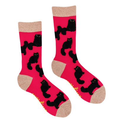 Socktopus Fluffy Black Cat Socks UK Stockist