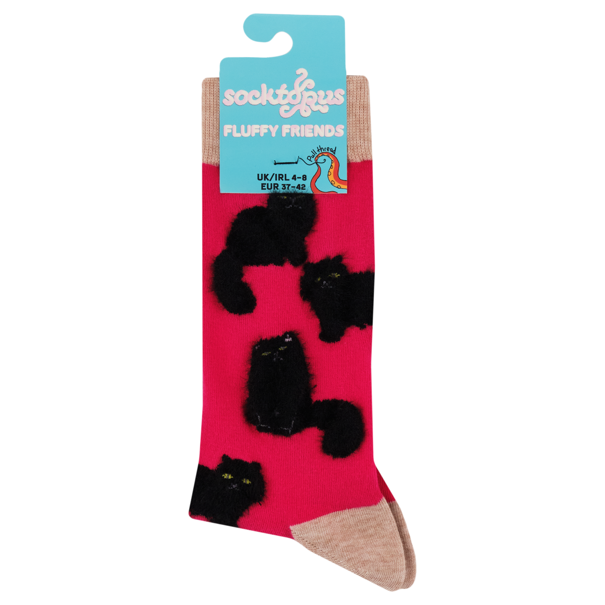 Socktopus Fluffy Black Cat Socks UK Stockist