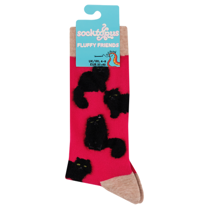 Socktopus Fluffy Black Cat Socks UK Stockist