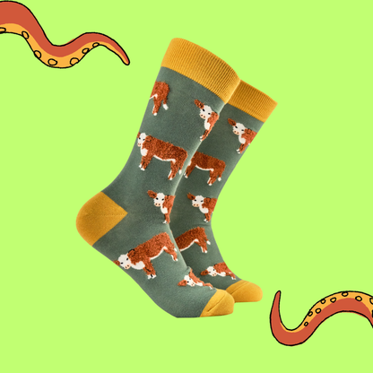 Soctopus Fluffy Hereford Cow Socks