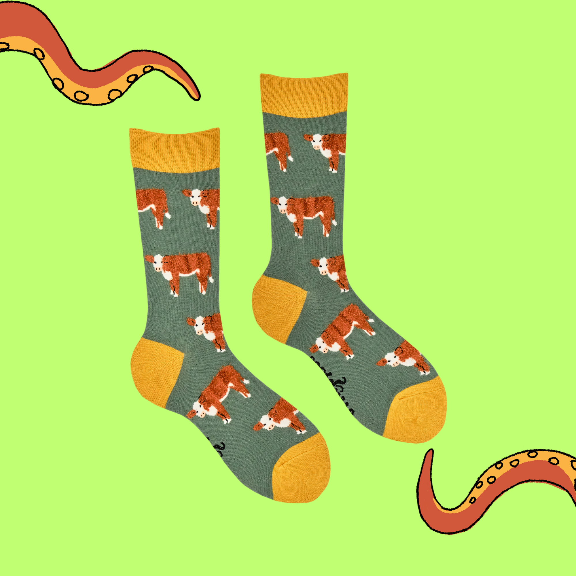 Soctopus Fluffy Hereford Cow Socks