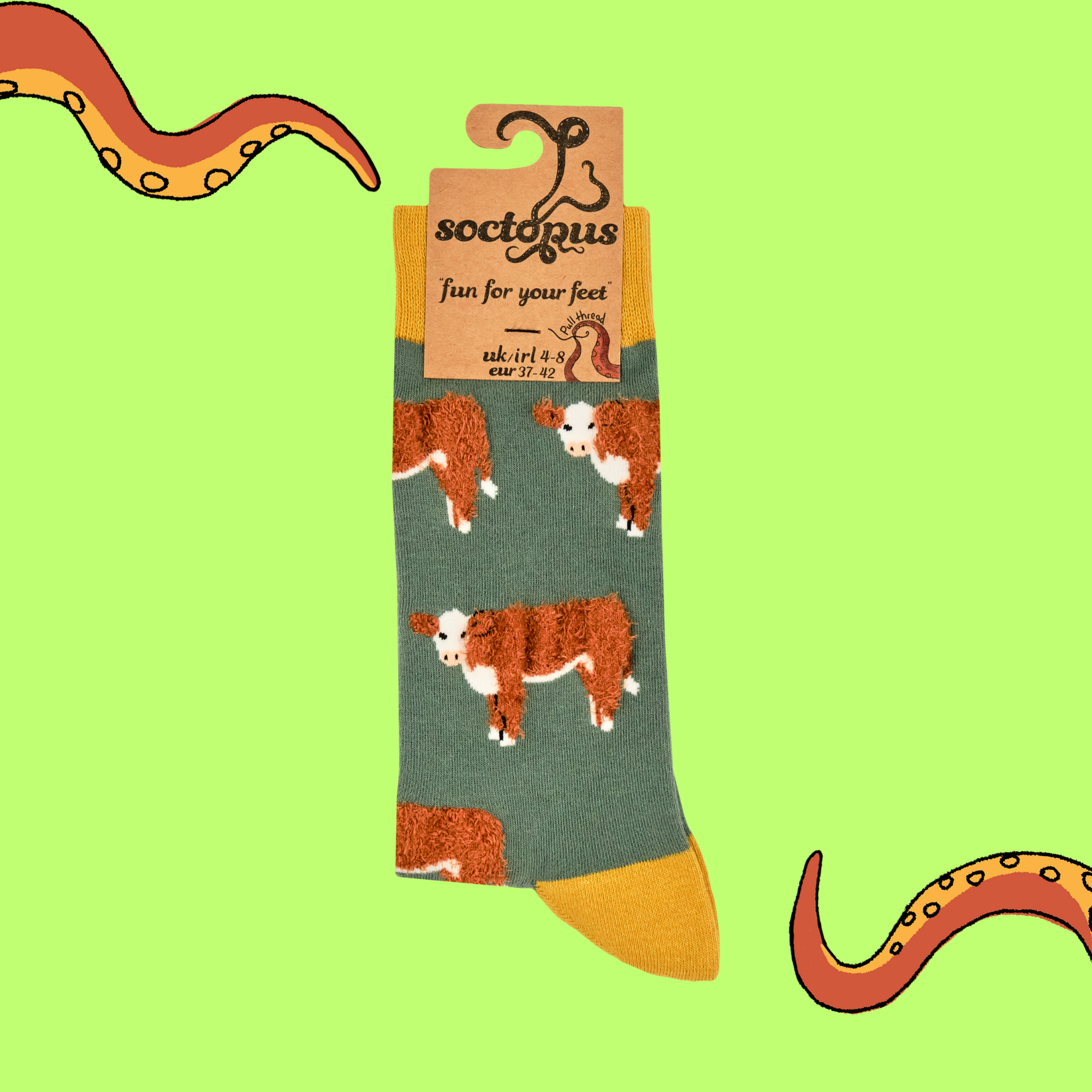 Soctopus Fluffy Hereford Cow Socks