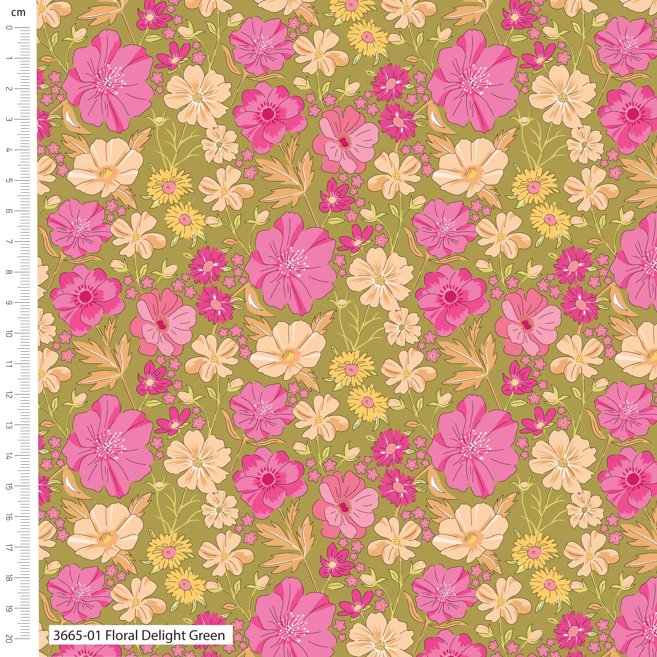 Sweet Blooms by The Crafty Pie: Floral Delight Green 3665-01