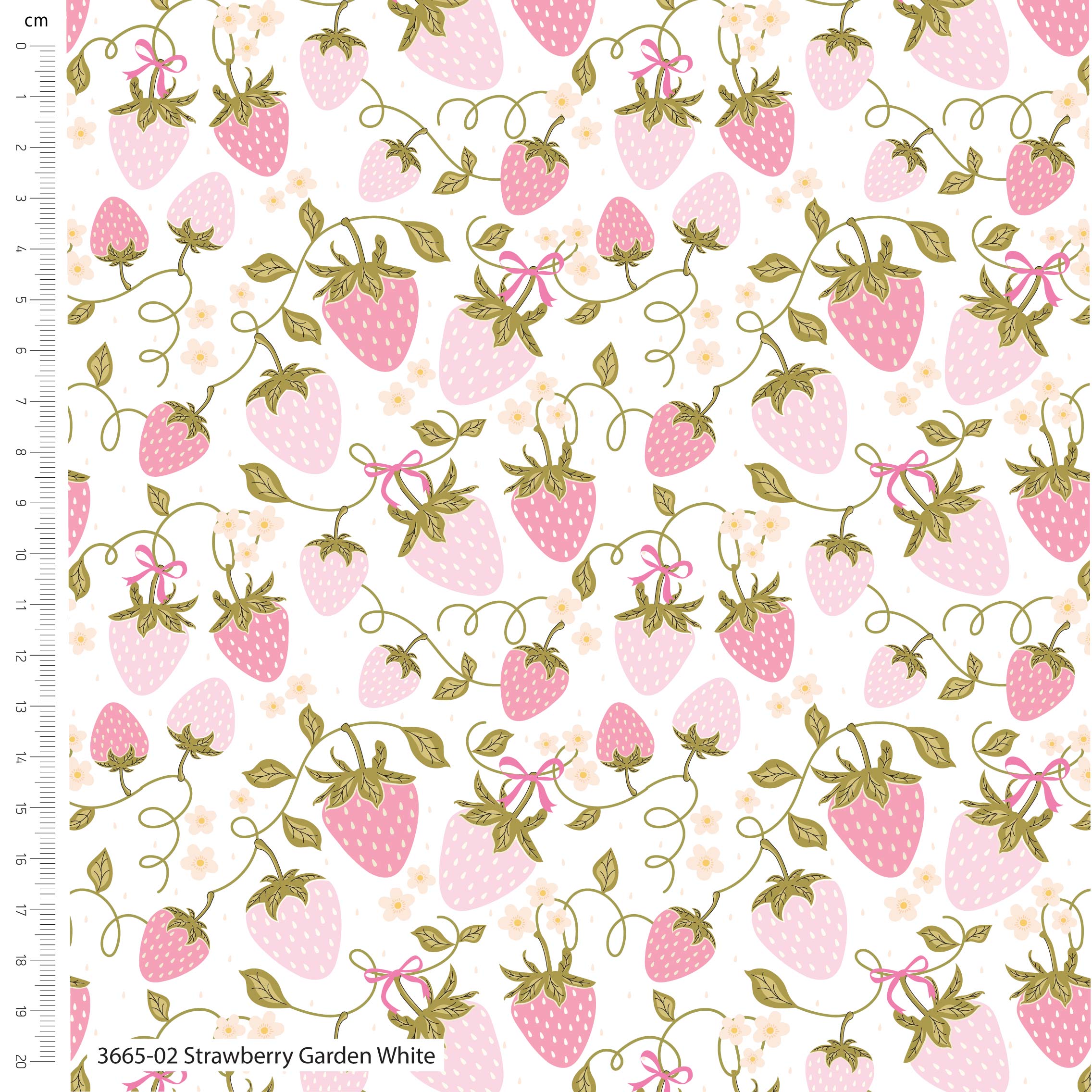Sweet Blooms by The Crafty Pie: Strawberry Garden White 3665-02
