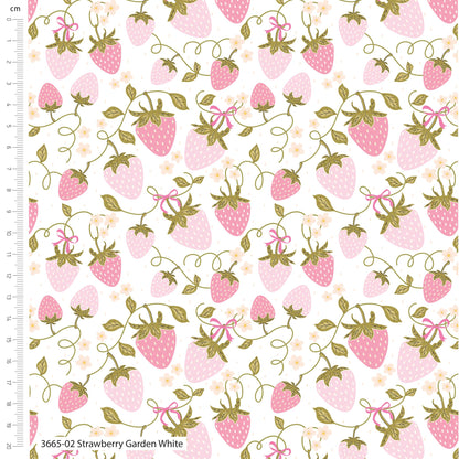 Sweet Blooms by The Crafty Pie: Strawberry Garden White 3665-02
