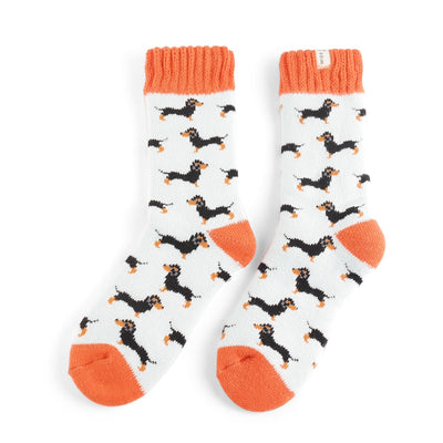 Miss Sparrow Winter Little Sausage Dogs Duck Egg Socks Bibelot UK Stockist
