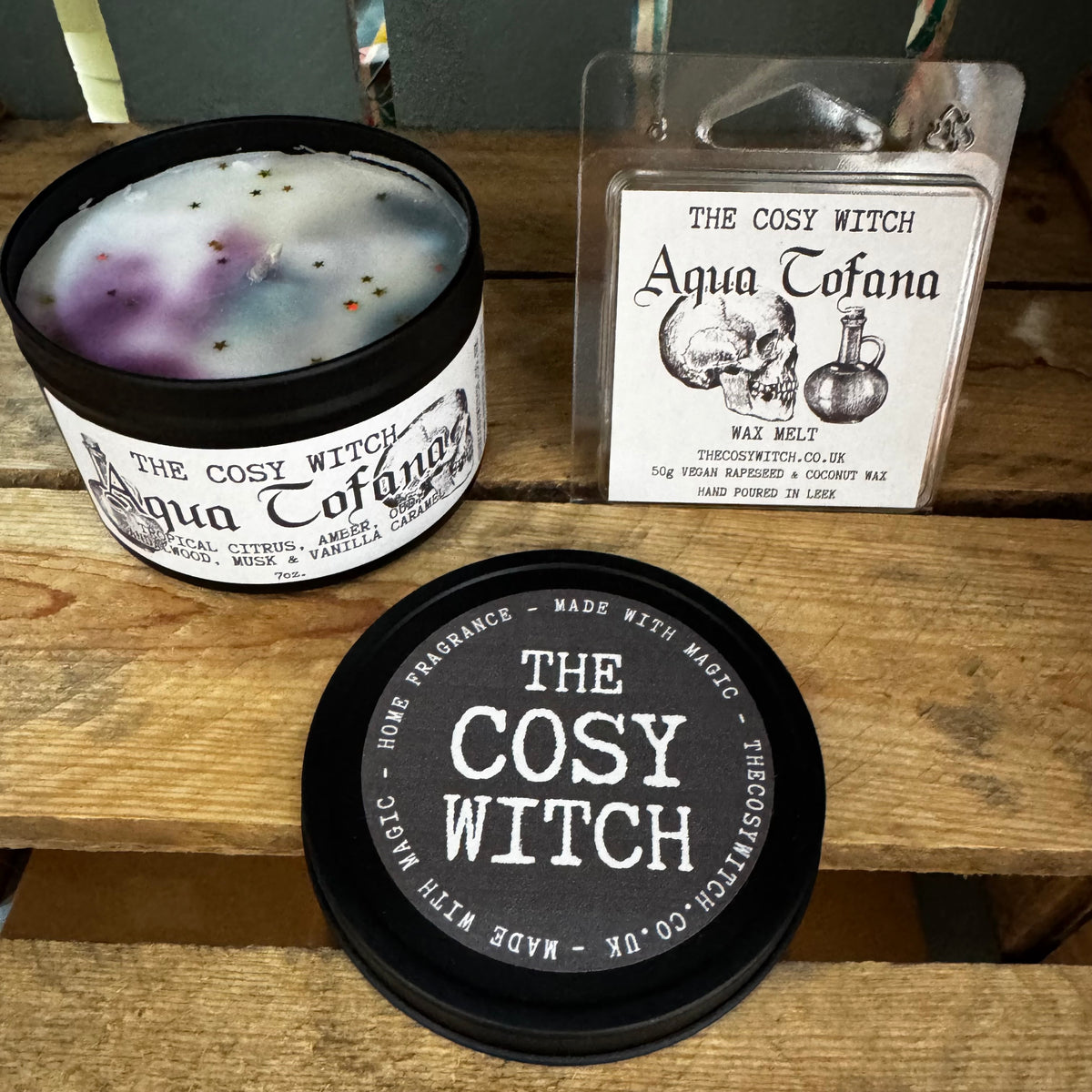 The Cosy Witch Aqua Tofana - Citrus, Musk & Vanilla Candle / Wax Melt at Bibelot Leek UK Stockist