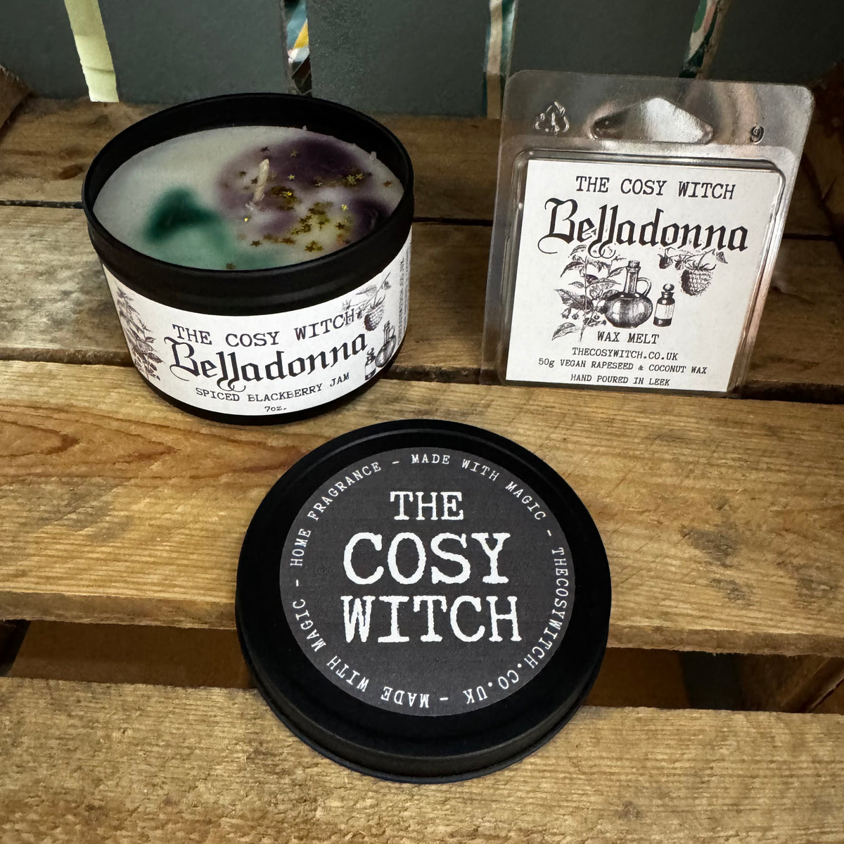The Cosy Witch Belladonna - Spiced Blackberry Jam Candle / Wax Melt at Bibelot Leek UK Stockist