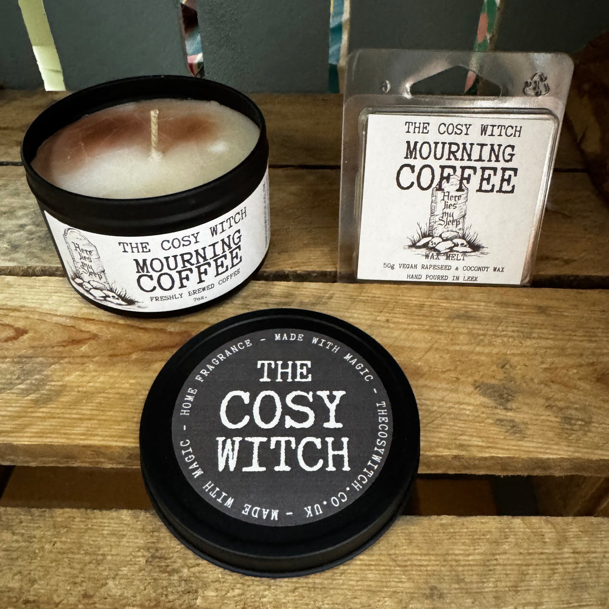 The Cosy Witch Mourning Coffee Candle / Wax Melt at Bibelot Leek UK Stockist