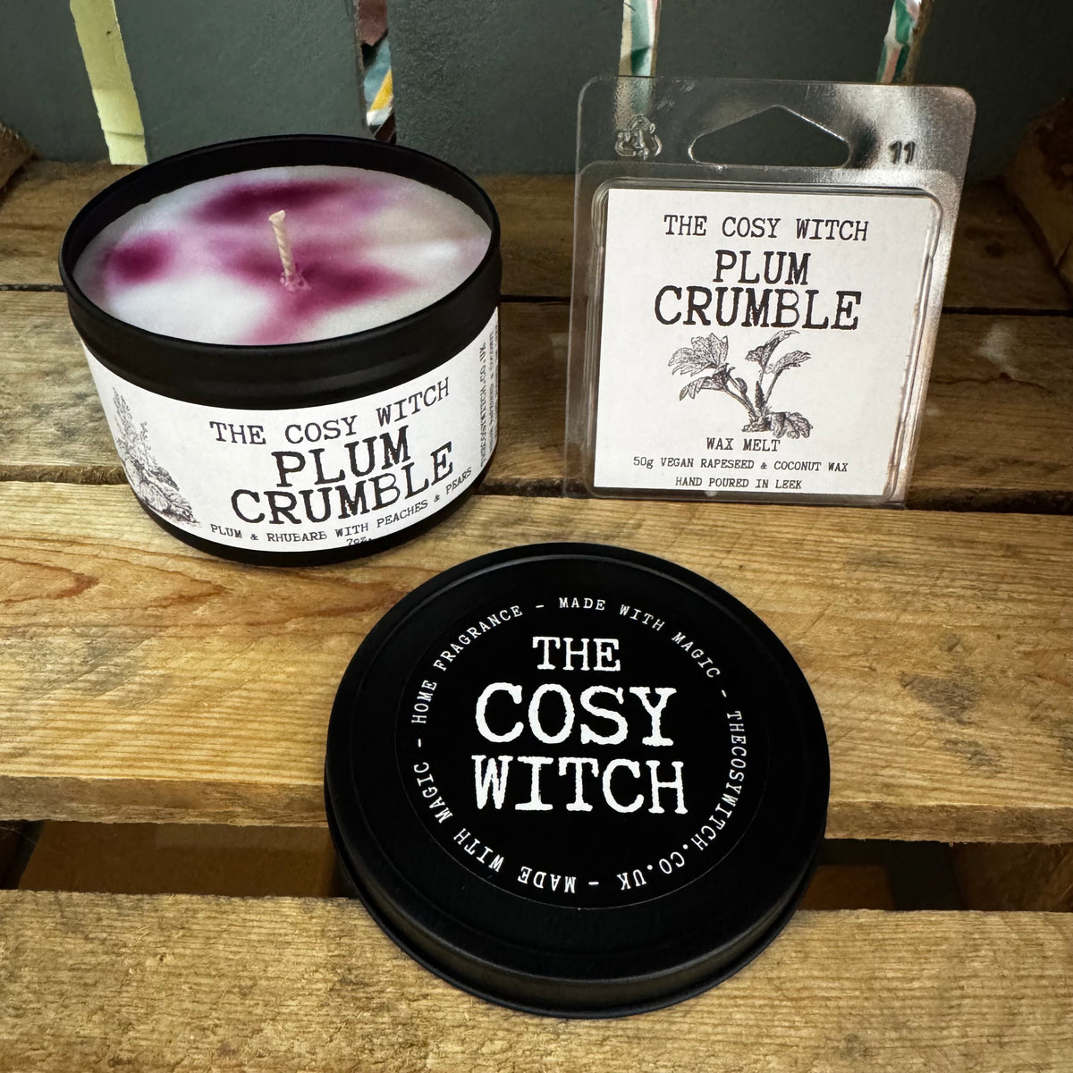 The Cosy Witch Plum Crumble Candle / Wax Melt at Bibelot leek UK Stockist