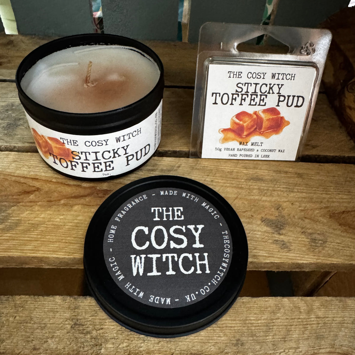 The Cosy Witch Sticky Toffee Pudding Candle / Wax Melt at Bibelot Leek UK Stockist