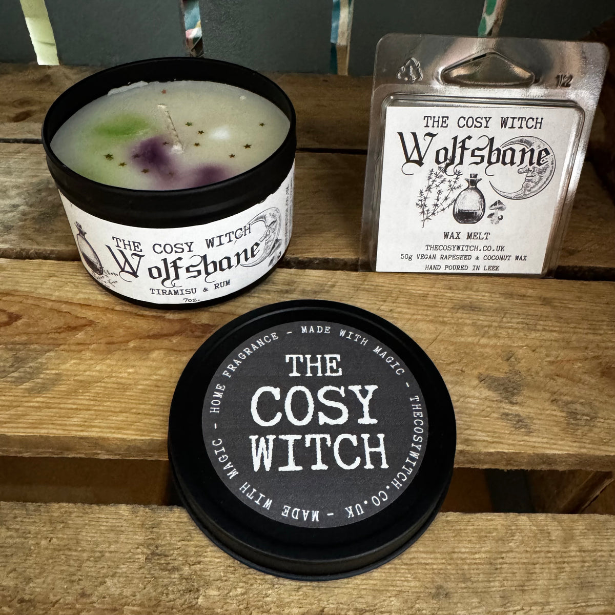 The Cosy Witch Wolfsbane - Tiramisu and Rum Candle / Wax Melt at Bibelot Leek UK Stockist
