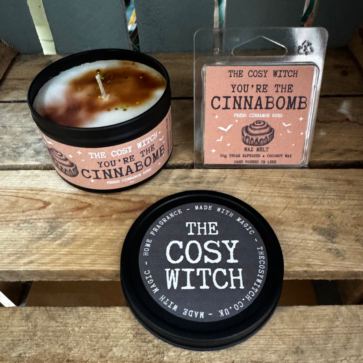 The Cosy Witch You’re the Cinnabomb - Cinnamon Buns Candle / Wax Melt at Bibelot Leek UK Stockist