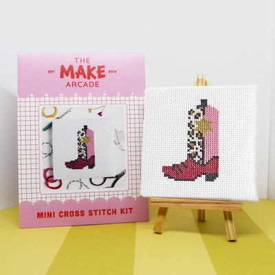 The Make Arcade 'Cowgirl Boot' Mini Cross Stitch Kit at Bibelot, Leek